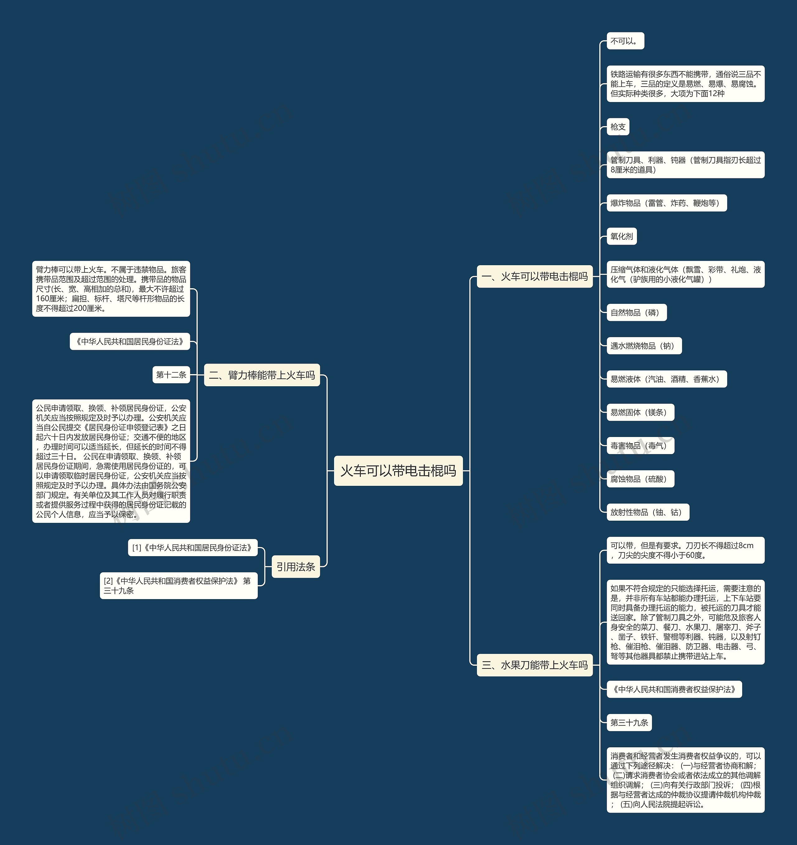 火车可以带电击棍吗思维导图