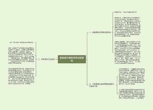 新能源车辆政策带来的影响