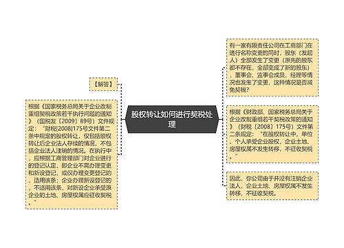 股权转让如何进行契税处理