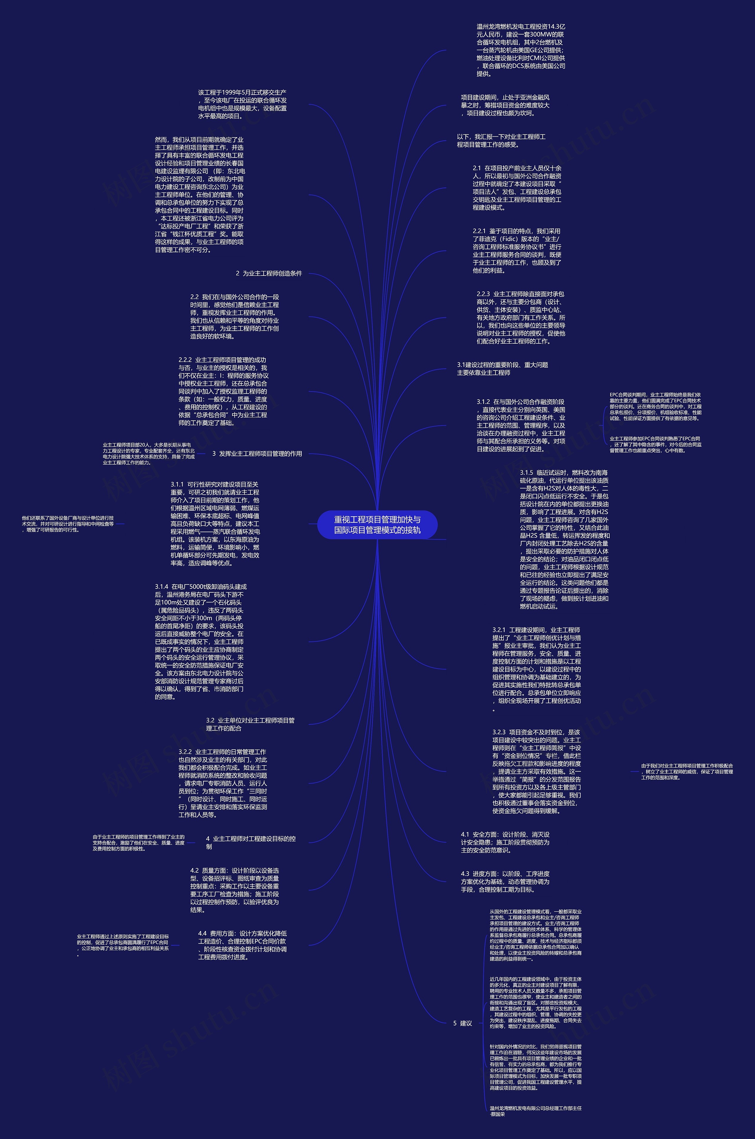 重视工程项目管理加快与国际项目管理模式的接轨思维导图