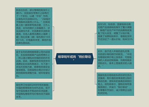 烟草明年或将“税价联动”