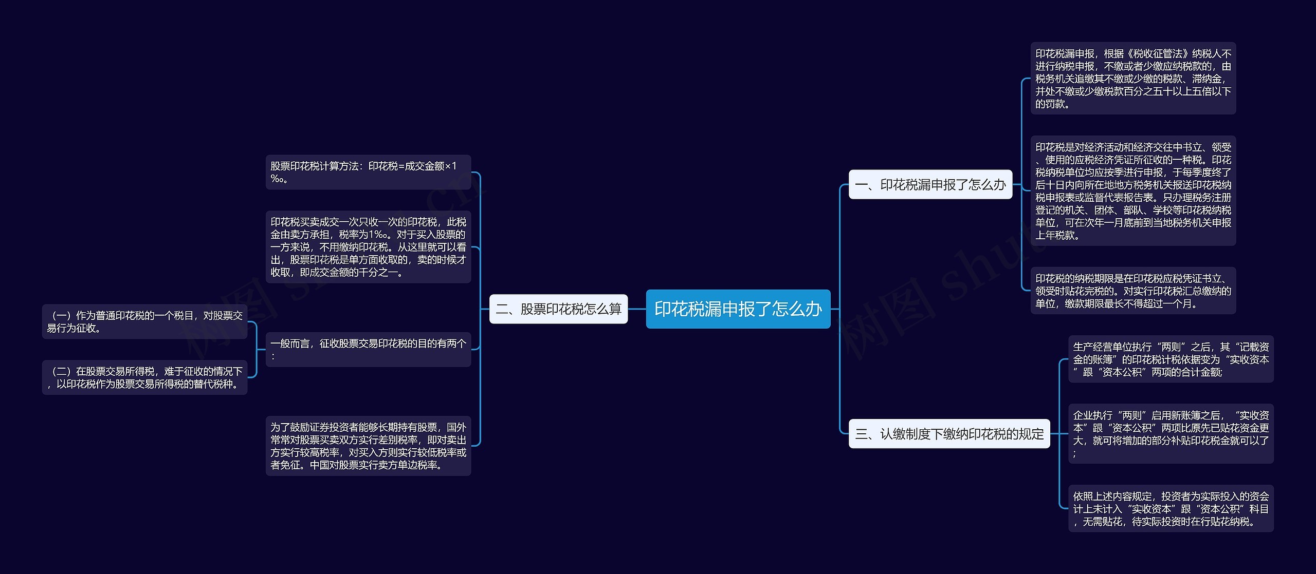 印花税漏申报了怎么办思维导图