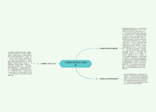 小规模所得税税率优惠政策