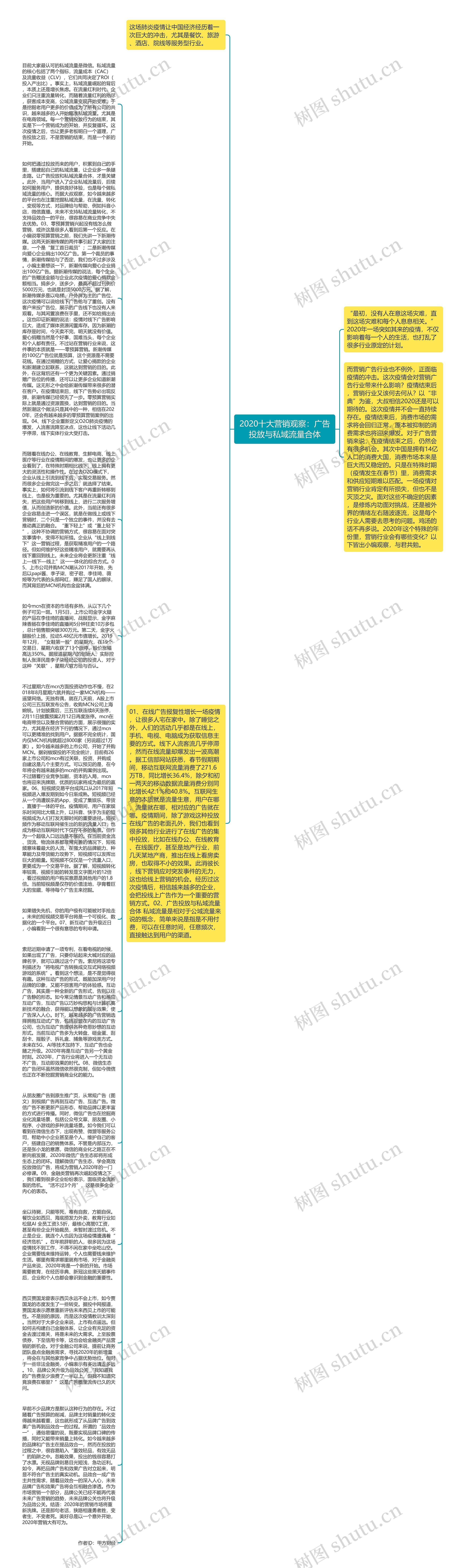 2020十大营销观察：广告投放与私域流量合体思维导图