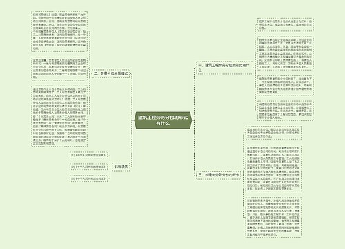 建筑工程劳务分包的形式有什么