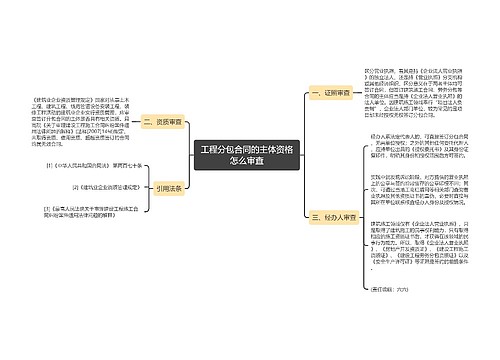 工程分包合同的主体资格怎么审查