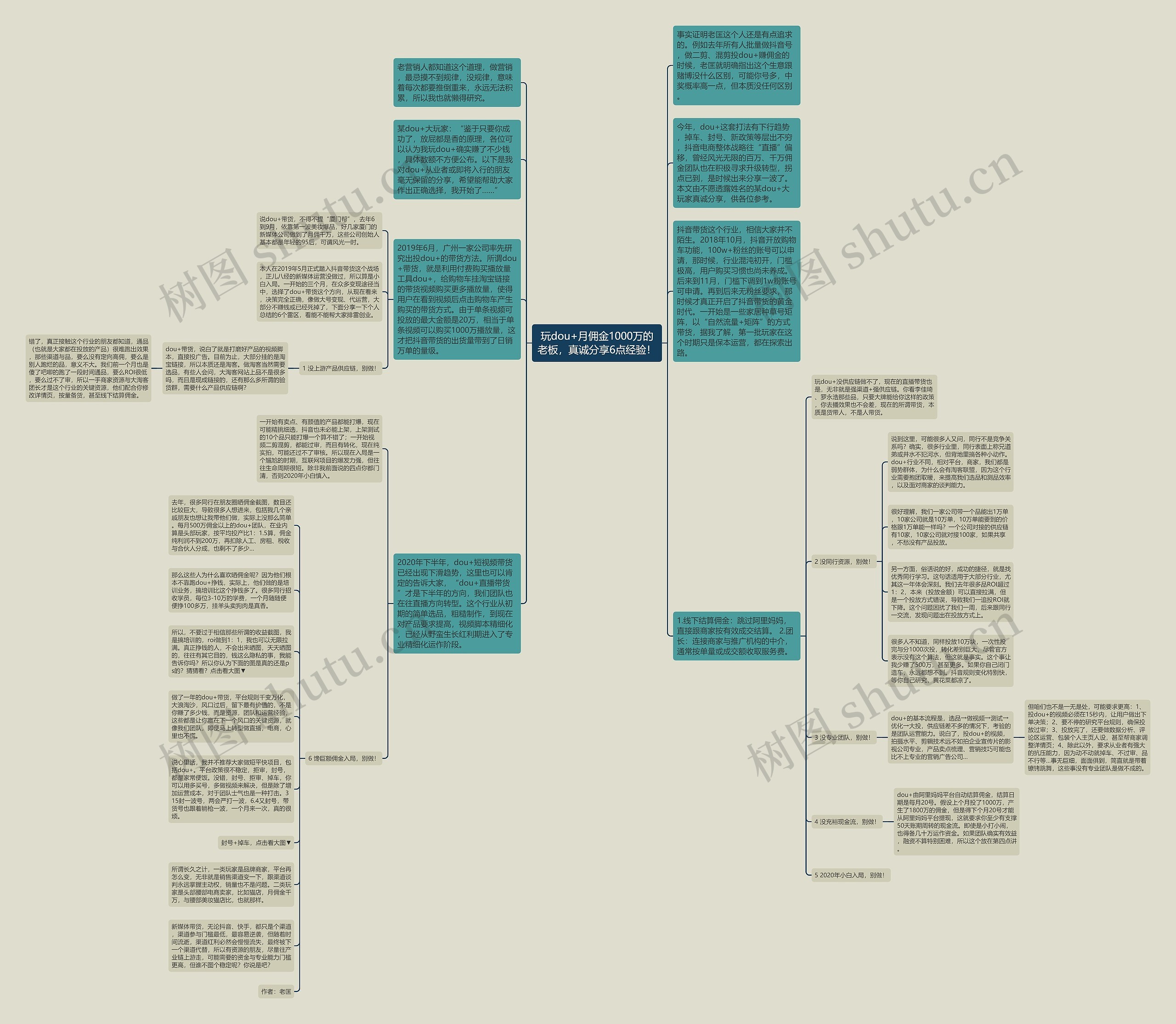 玩dou+月佣金1000万的老板，真诚分享6点经验！