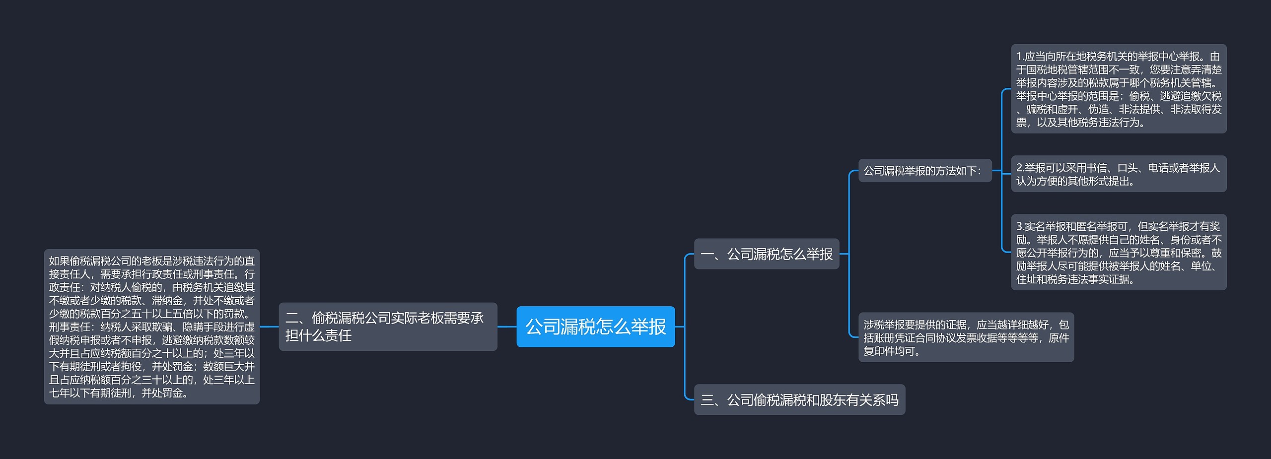 公司漏税怎么举报思维导图