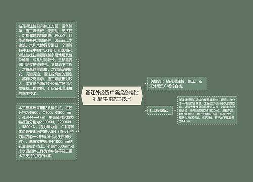 浙江外经贸广场综合楼钻孔灌注桩施工技术