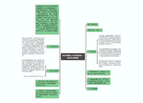 项目管理九大知识领域—项目时间管理