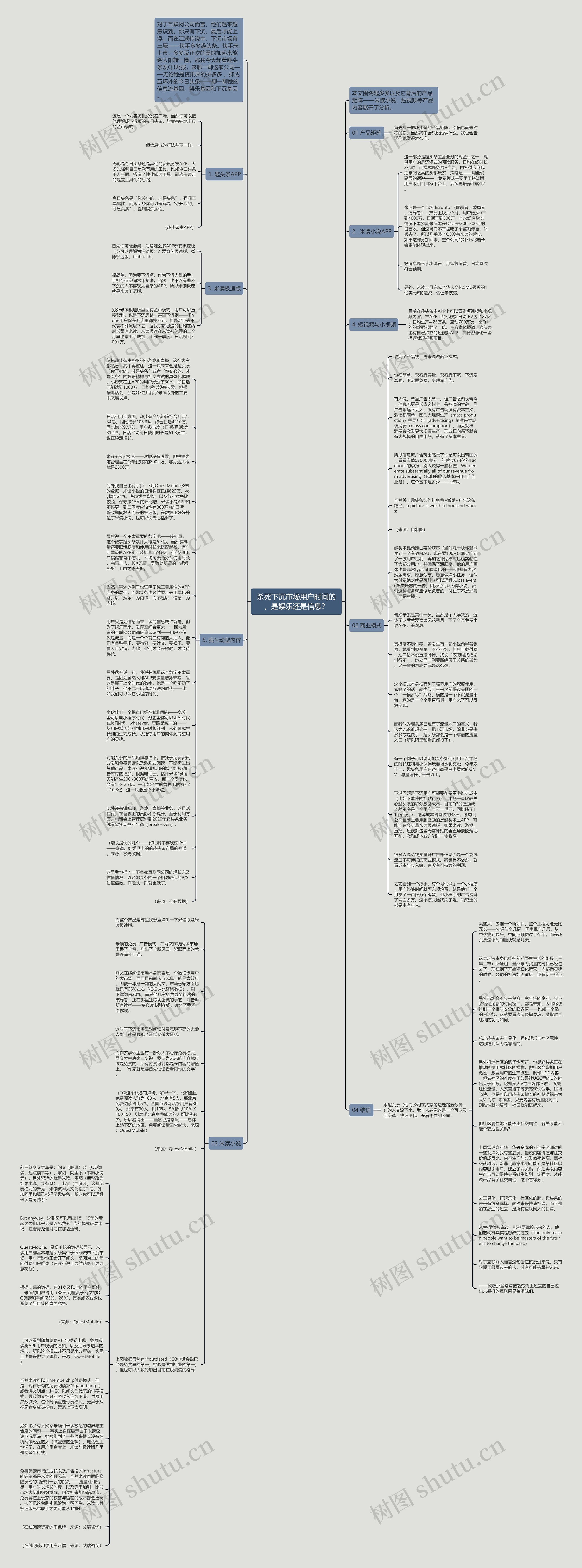 杀死下沉市场用户时间的，是娱乐还是信息？思维导图