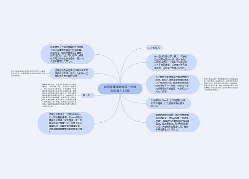 如何条理清晰地写一份策划方案？2.0版