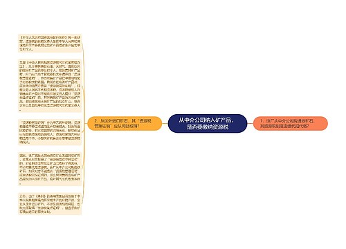 从中介公司纳入矿产品，是否要缴纳资源税