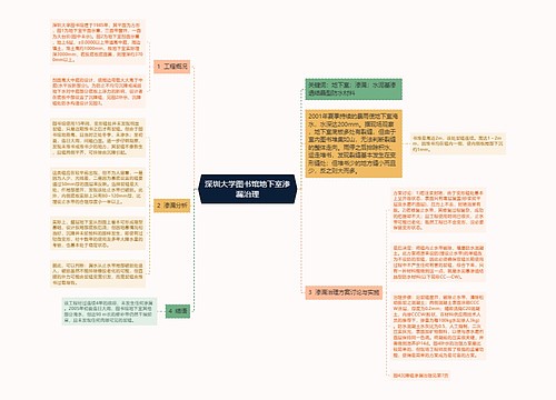 深圳大学图书馆地下室渗漏治理