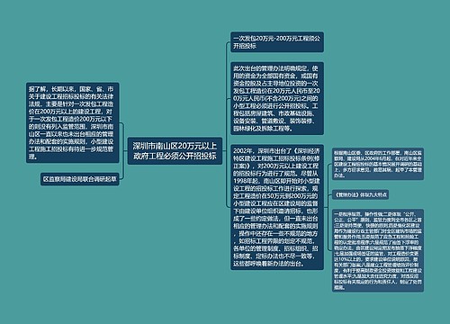 深圳市南山区20万元以上政府工程必须公开招投标