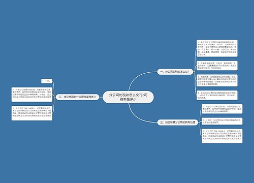 分公司的税收怎么交?公司税率是多少