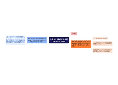 从商业企业购进燃料油可否抵扣已交消费税