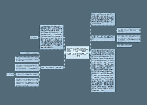 关于开展注册公用设备工程师、注册电气工程师、注册化工工程师注册工作的通知