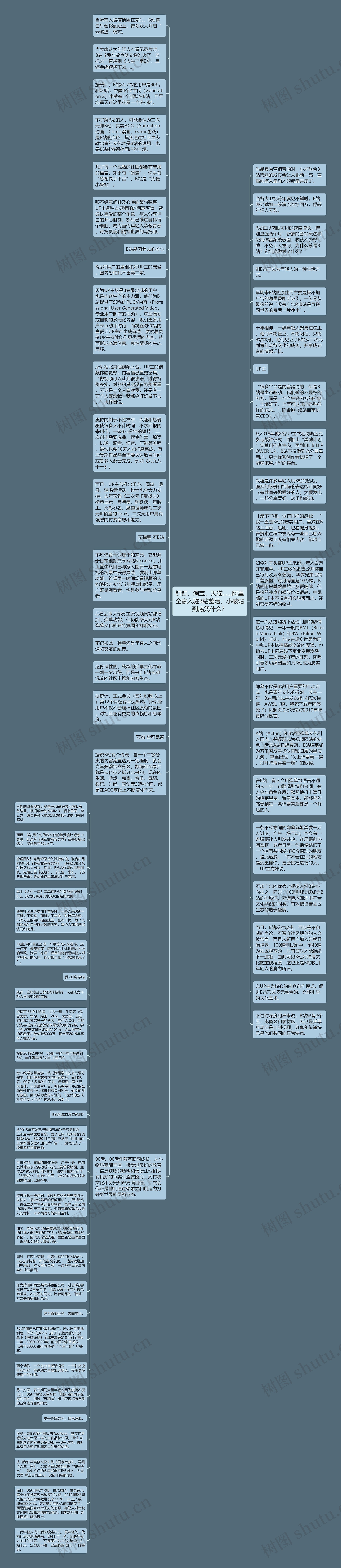 钉钉、淘宝、天猫……阿里全家入驻B站整活，小破站到底凭什么？思维导图