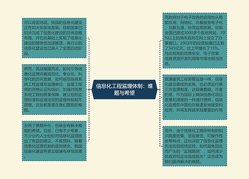 信息化工程监理体制：难题与希望