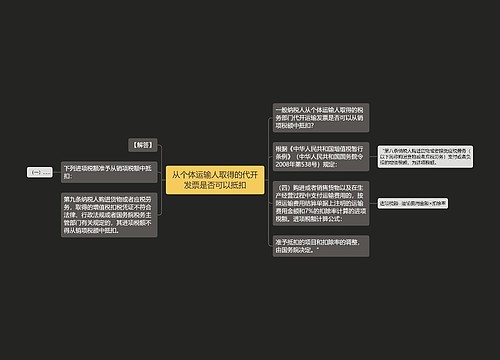 从个体运输人取得的代开发票是否可以抵扣