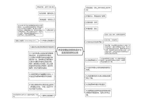 桥梁健康监测系统设计与实施项目招标公告