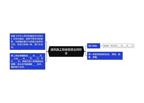 建筑施工物资租赁合同样本