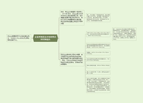 企业单独签定水电转售合同可降税负