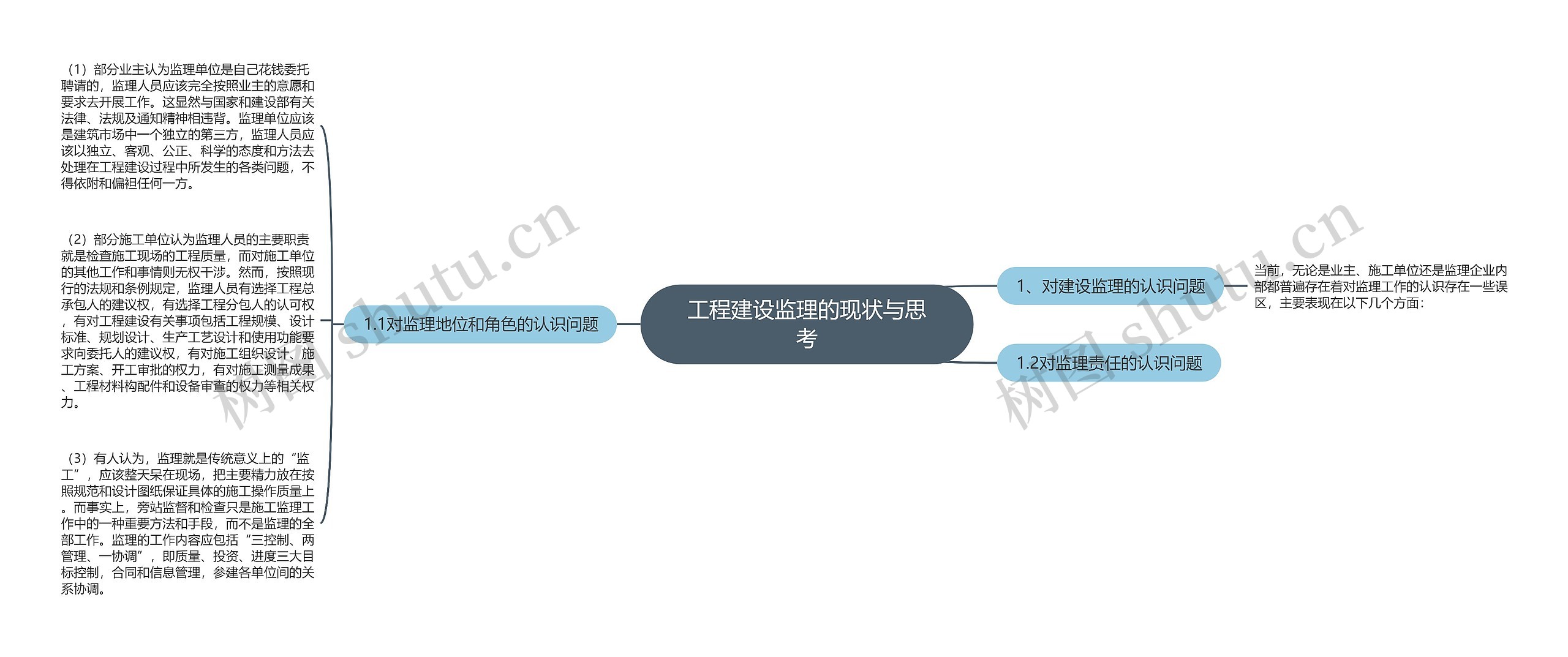 工程建设监理的现状与思考思维导图