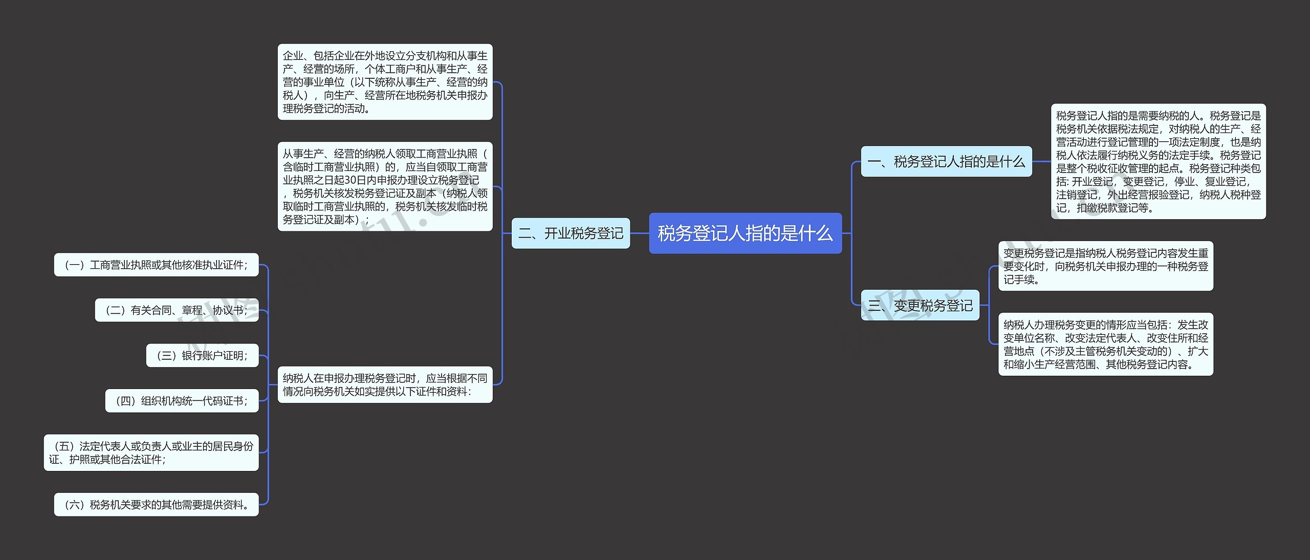 税务登记人指的是什么思维导图