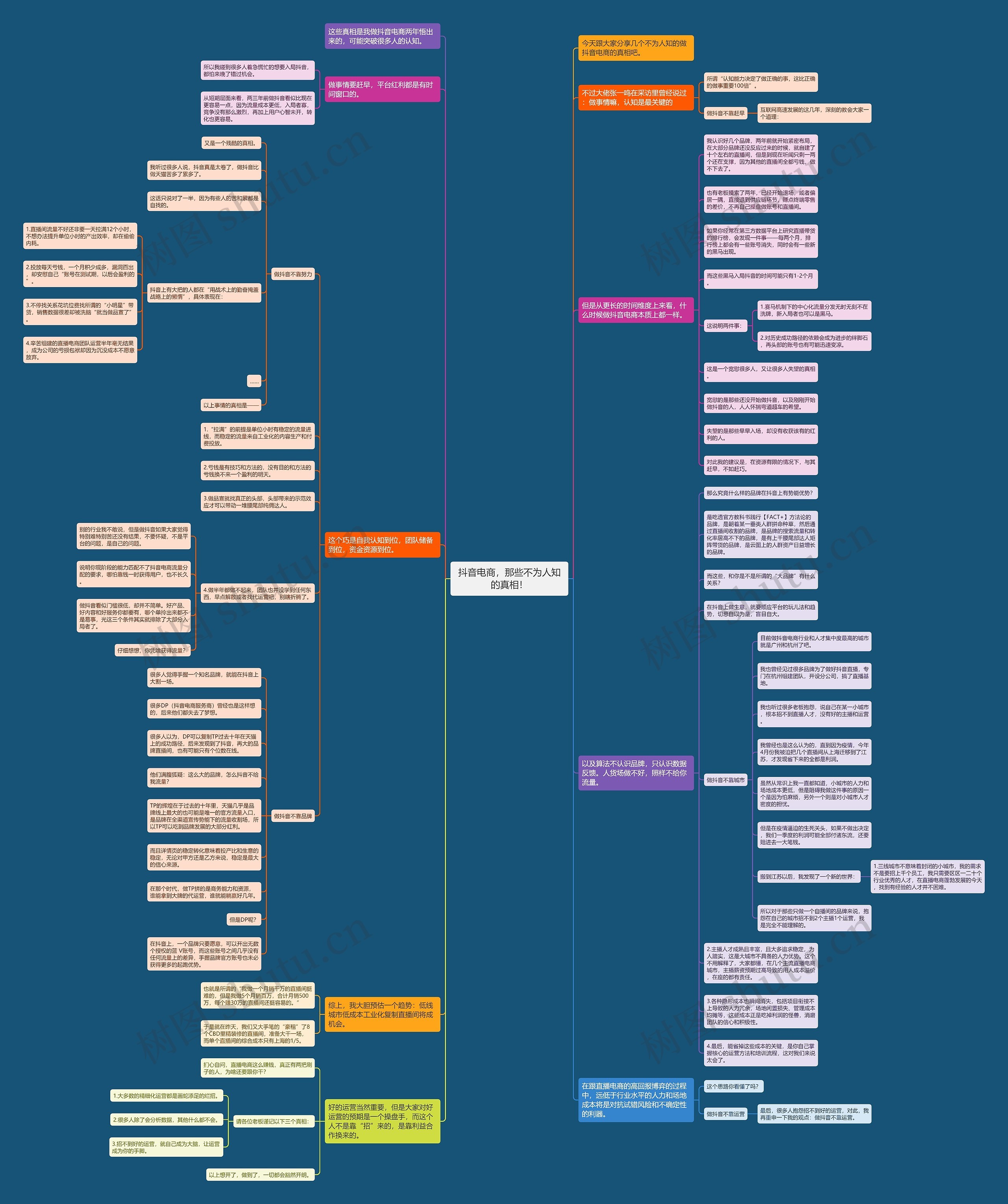 抖音电商，那些不为人知的真相！思维导图