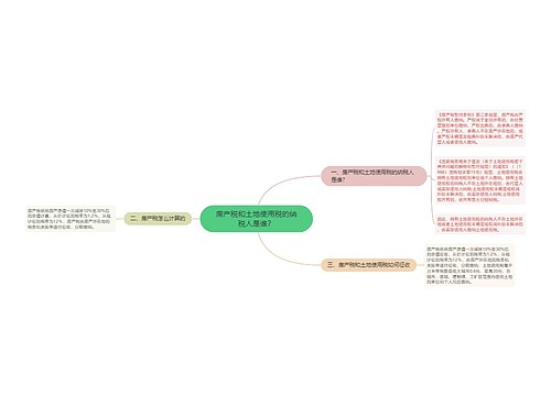 房产税和土地使用税的纳税人是谁？