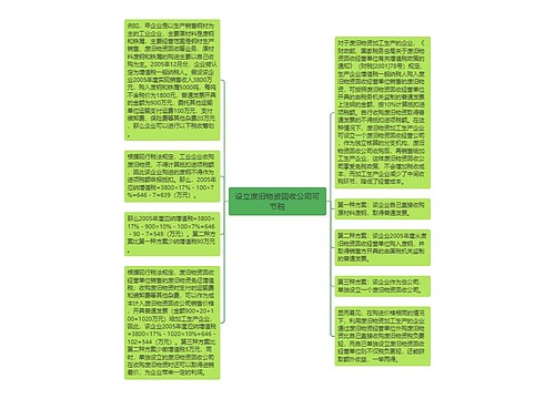 设立废旧物资回收公司可节税