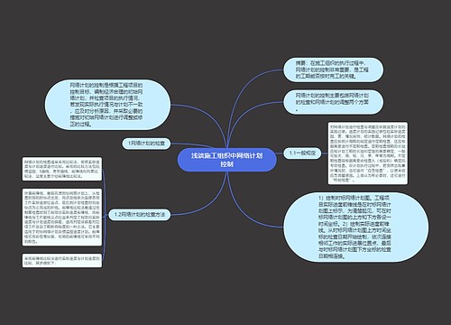 浅谈施工组织中网络计划控制