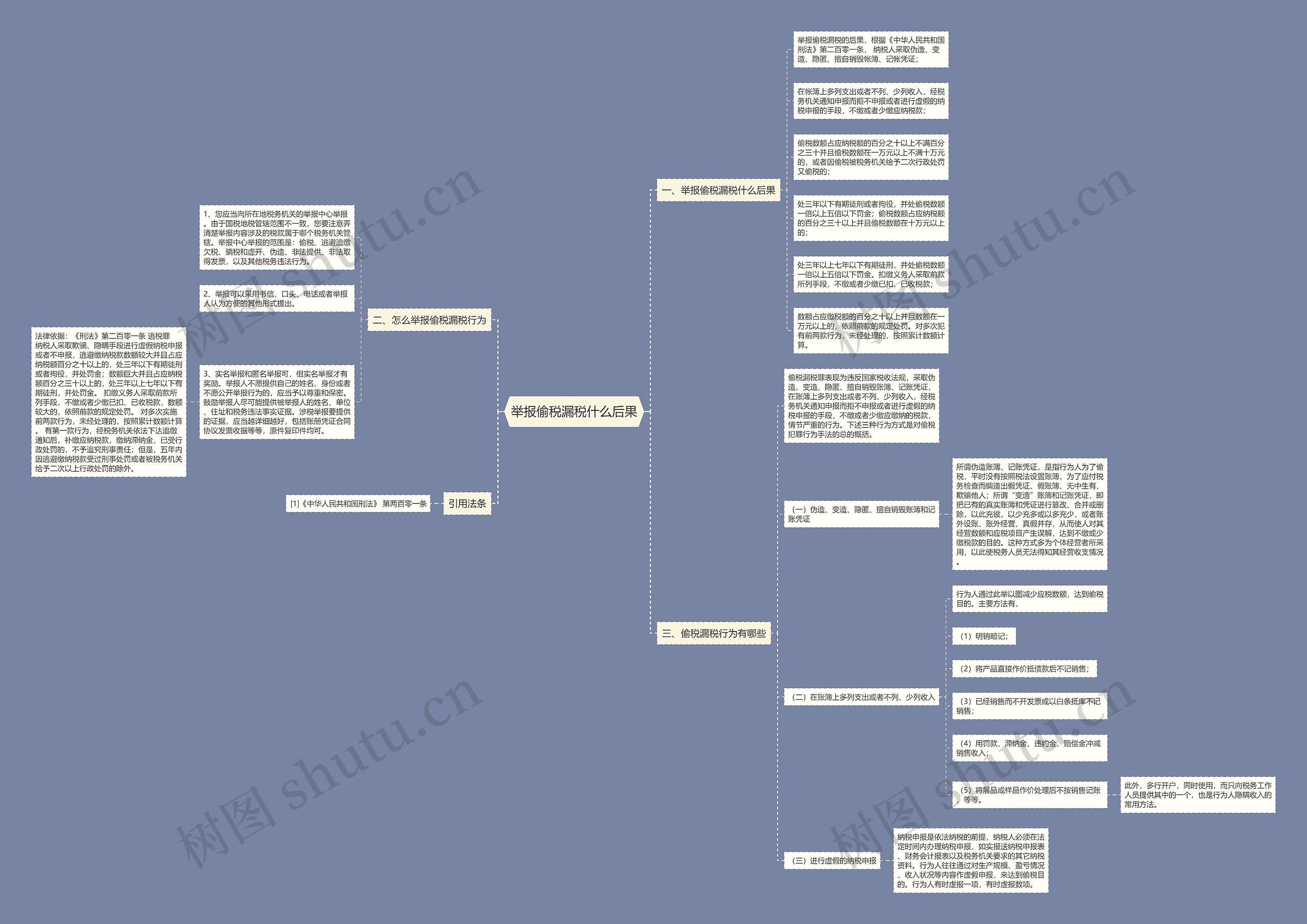 举报偷税漏税什么后果思维导图