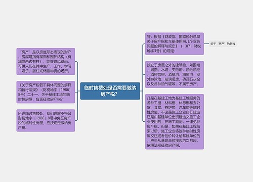 临时售楼处是否需要缴纳房产税？