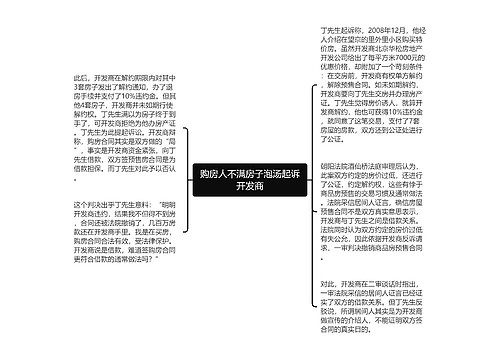 购房人不满房子泡汤起诉开发商