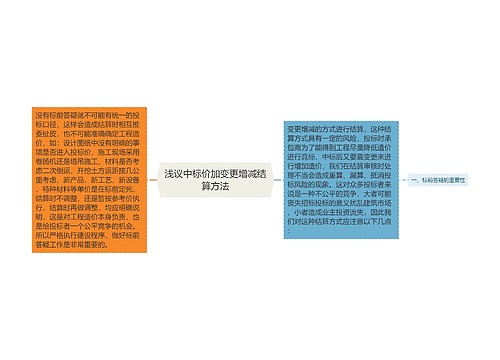 浅议中标价加变更增减结算方法