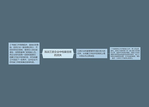 浅谈三资企业中档案信息的流失