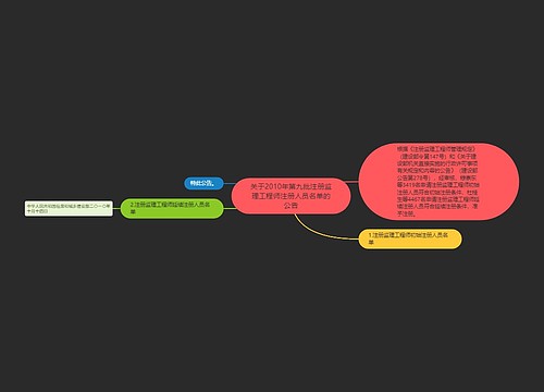 关于2010年第九批注册监理工程师注册人员名单的公告