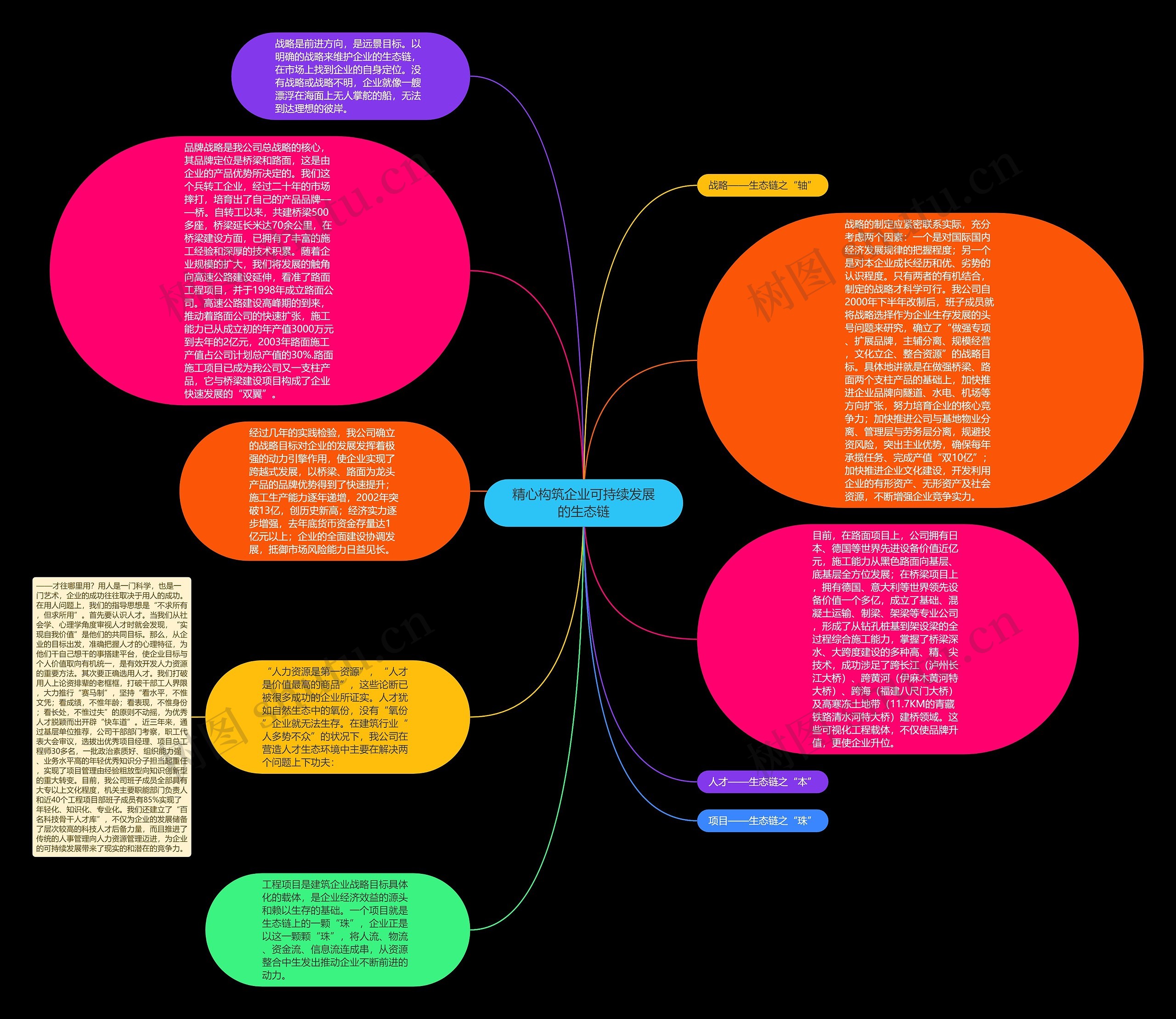 精心构筑企业可持续发展的生态链思维导图