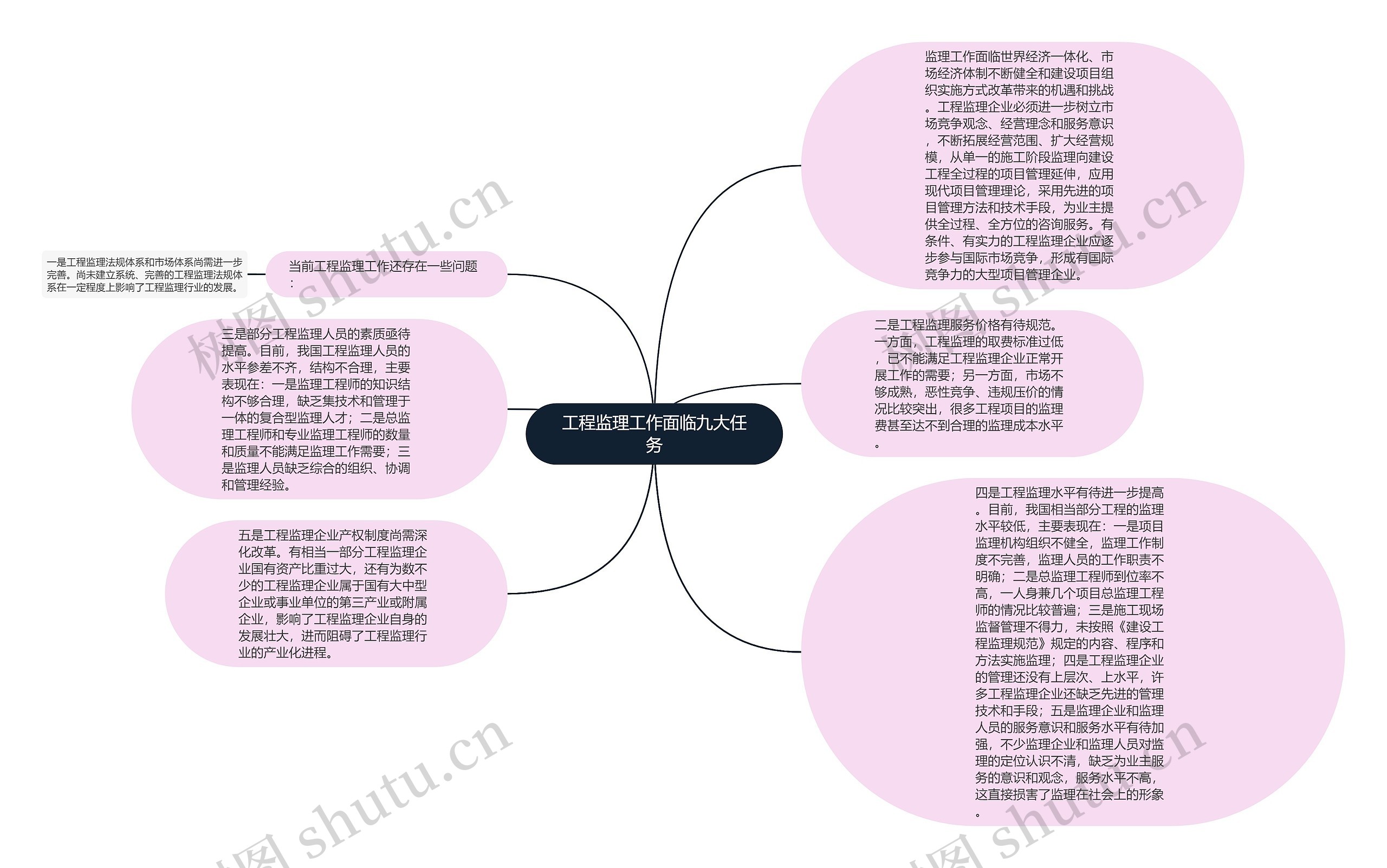 工程监理工作面临九大任务思维导图