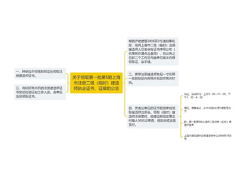 关于领取第一批第5期上海市注册二级（临时）建造师执业证书、证章的公告