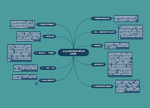  企业在税务筹划中要注意的问题 