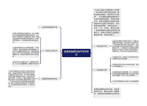 监理实施细则的作用与写法