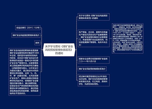 关于学习贯彻《煤矿安全风险预控管理体系规范》的通知