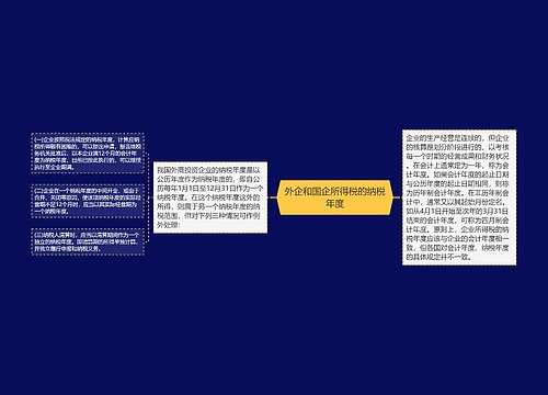 外企和国企所得税的纳税年度