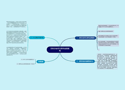 劳务分包可以用专业资质吗