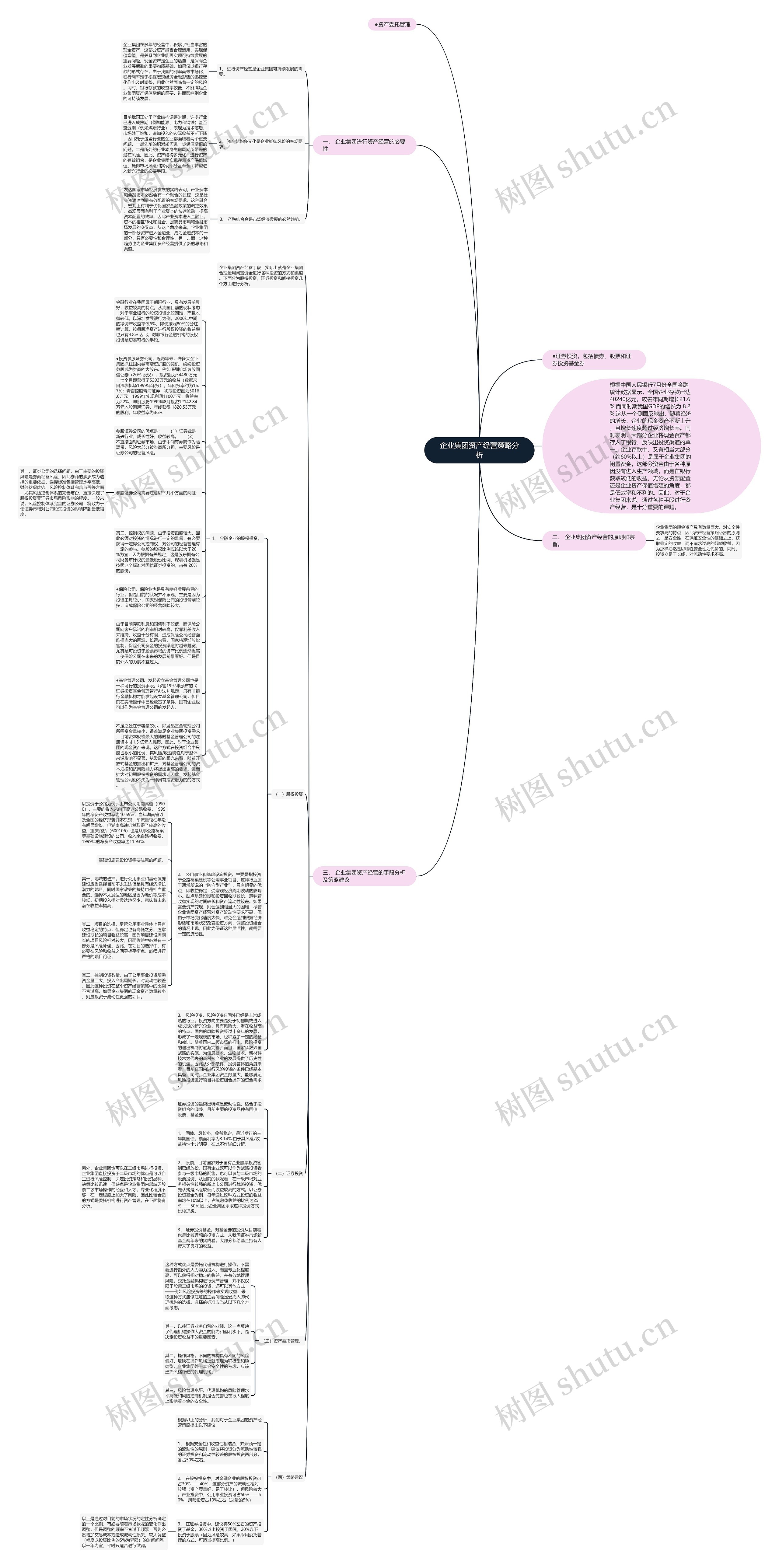 企业集团资产经营策略分析思维导图