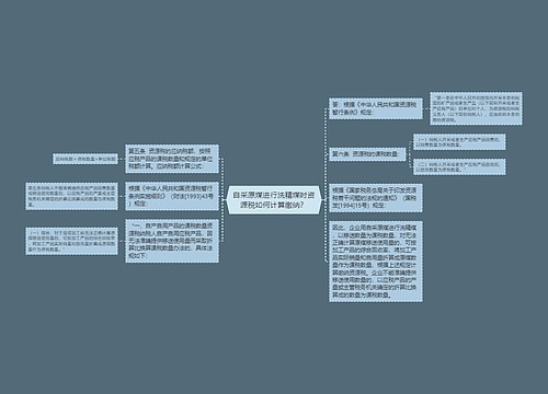 自采原煤进行洗精煤时资源税如何计算缴纳？